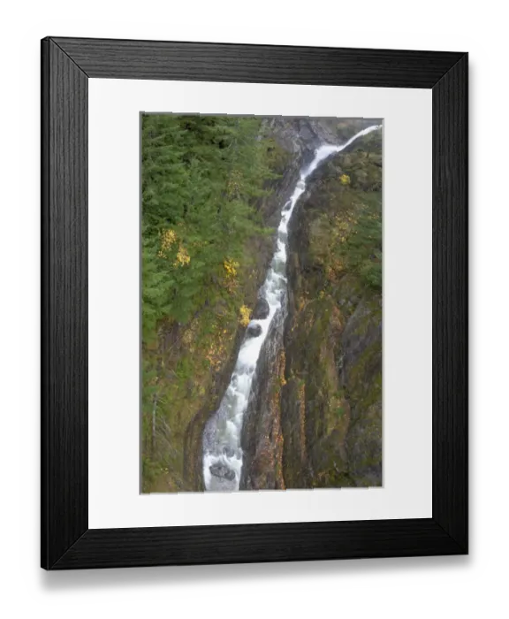 Framed Print : Cascades waterfall. Winthrop. Western Washington