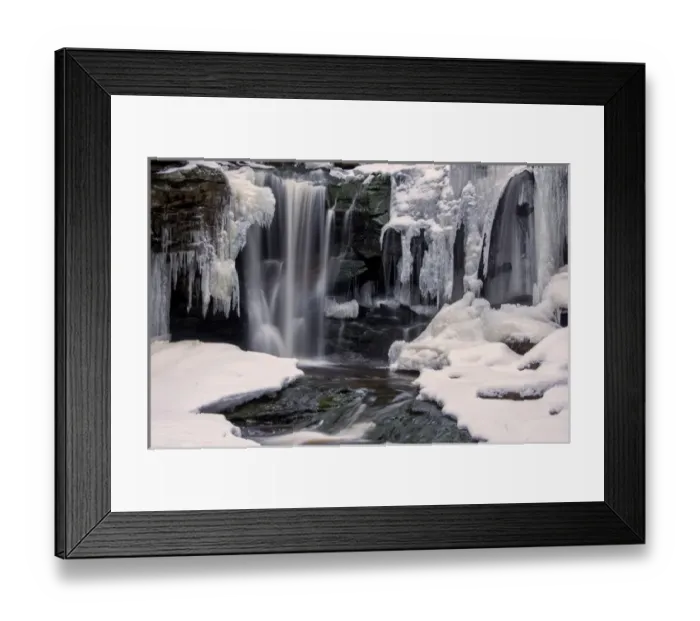 Framed Print : USA, West Virginia, Blackwater Falls State Park. Partially frozen waterfall. Credit as Framed Print : USA, West Virginia, Blackwater Falls State Park. Partially frozen waterfall. Credit as