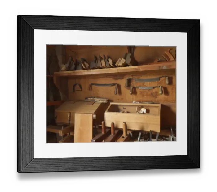Framed Print : Woodworking tools in carpentry shop at Ft. Vancouver National Historic Site, Vancouver Framed Print : Woodworking tools in carpentry shop at Ft. Vancouver National Historic Site, Vancouver