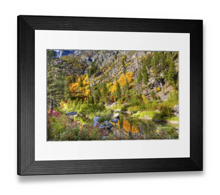Framed Print : Fall Yellow Red Green Colors Reflection Wenatchee River Reflections Stevens Pass Framed Print : Fall Yellow Red Green Colors Reflection Wenatchee River Reflections Stevens Pass