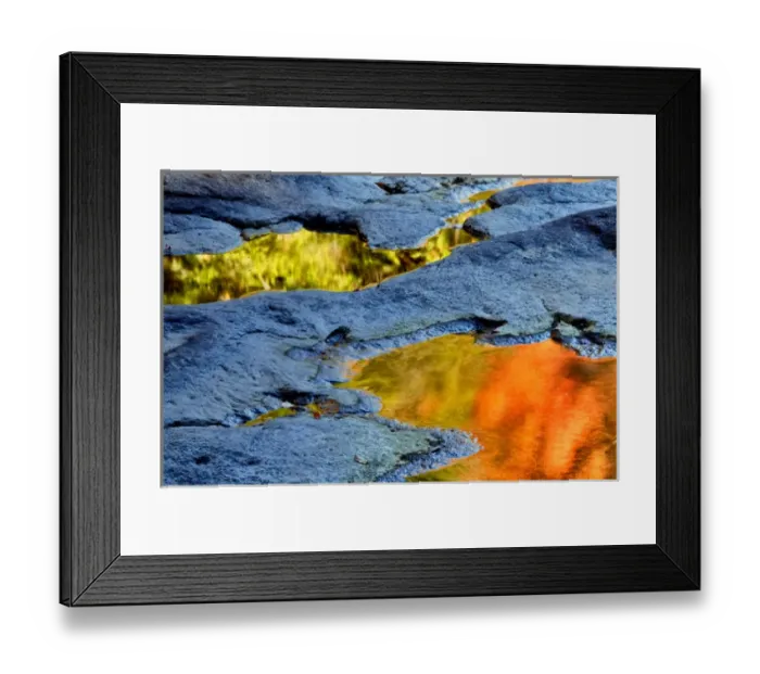 Framed Print : USA, West Virgina, Blackwater Falls State Park. Autumn reflections in pools of water