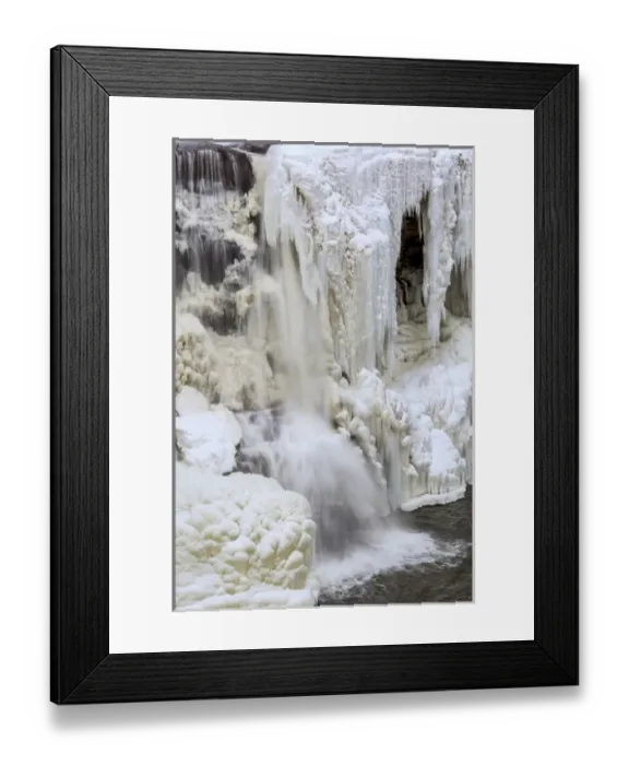 Framed Print : USA, West Virginia, Blackwater Falls State Park. Partially frozen waterfall. Credit as Framed Print : USA, West Virginia, Blackwater Falls State Park. Partially frozen waterfall. Credit as