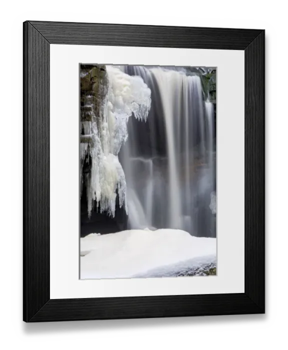 Framed Print : USA, West Virginia, Blackwater Falls State Park. Partially frozen waterfall. Credit as Framed Print : USA, West Virginia, Blackwater Falls State Park. Partially frozen waterfall. Credit as