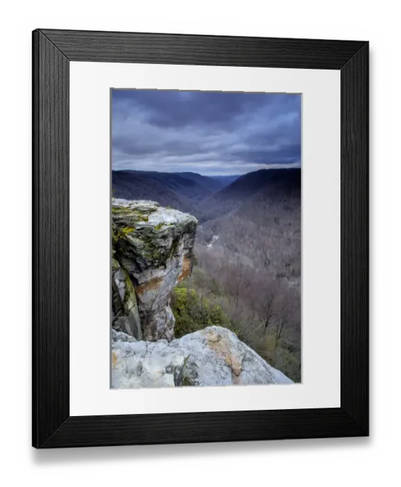 Framed Print : USA, West Virginia, Blackwater Falls State Park. Landscape from Lindy Point at sunset