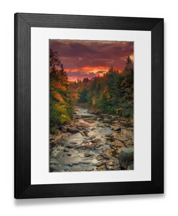 Framed Print : USA, West Virginia, Blackwater Falls State Park. Forest and stream in autumn. Credit as
