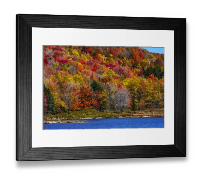 Framed Print : Canaan Valley, West Virginia. Allegheny autumn forest and a blue lake