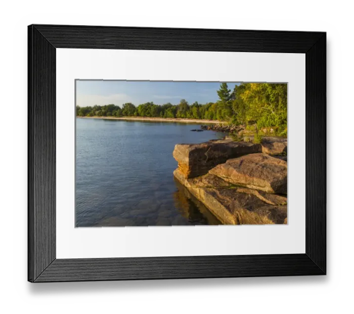 Framed Print : Kayakers at campsites on York Island in the Apostle Islands National Lakeshore, Wisconsin
