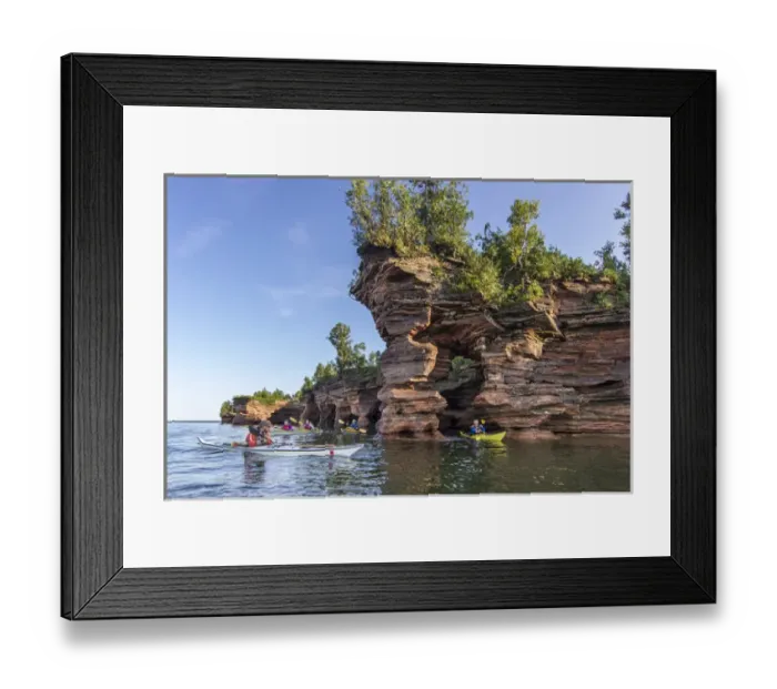 Framed Print : Kayakers exploring the sea caves of Devils Island in the Apostle Islands National Lakeshore Framed Print : Kayakers exploring the sea caves of Devils Island in the Apostle Islands National Lakeshore