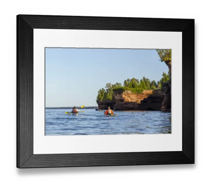 Framed Print : Kayakers exploring the sea caves of Devils Island in the Apostle Islands National Lakeshore Framed Print : Kayakers exploring the sea caves of Devils Island in the Apostle Islands National Lakeshore