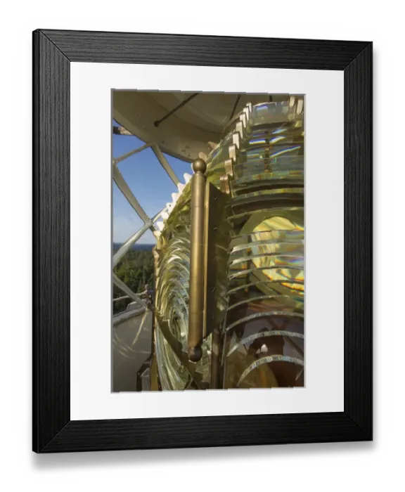 Framed Print : Fesnel lens of the Devils Island Lighthouse in the Apostle Islands National Lakeshore