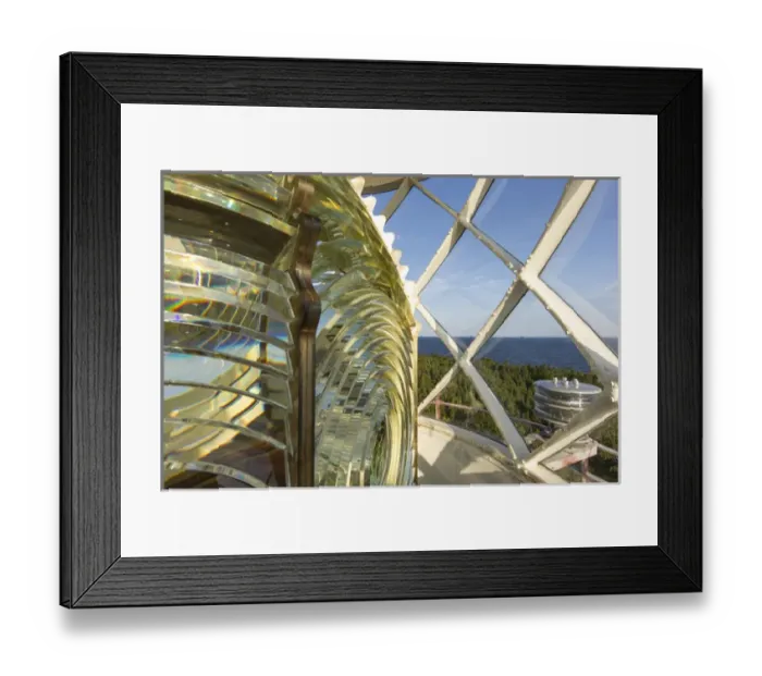 Framed Print : Fesnel lens of the Devils Island Lighthouse in the Apostle Islands National Lakeshore