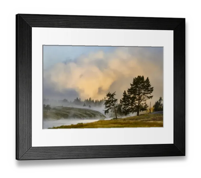 Framed Print : Steaming mist at sunrise along Firehole River, Yellowstone National Park, Wyoming / Montana Framed Print : Steaming mist at sunrise along Firehole River, Yellowstone National Park, Wyoming / Montana