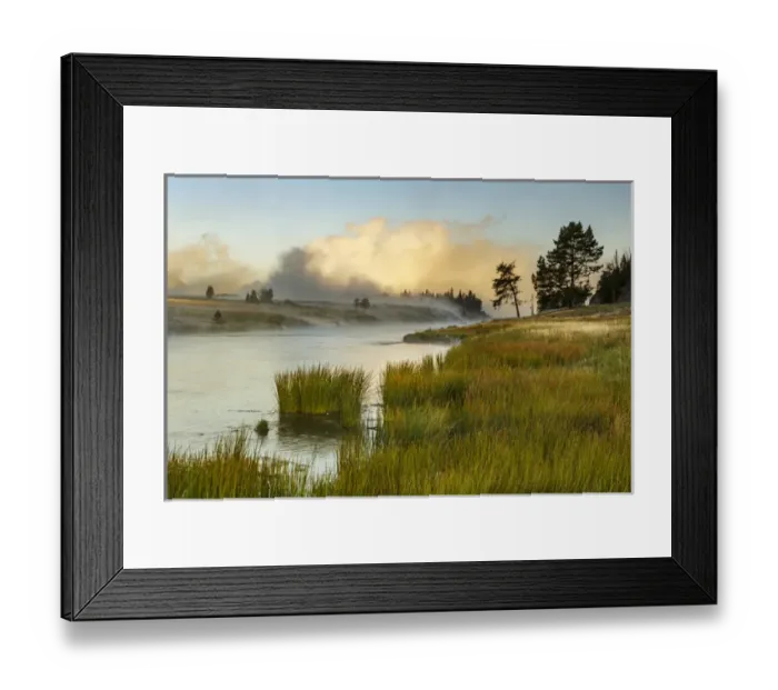 Framed Print : Steaming mist at sunrise along Firehole River, Yellowstone National Park, Wyoming / Montana Framed Print : Steaming mist at sunrise along Firehole River, Yellowstone National Park, Wyoming / Montana