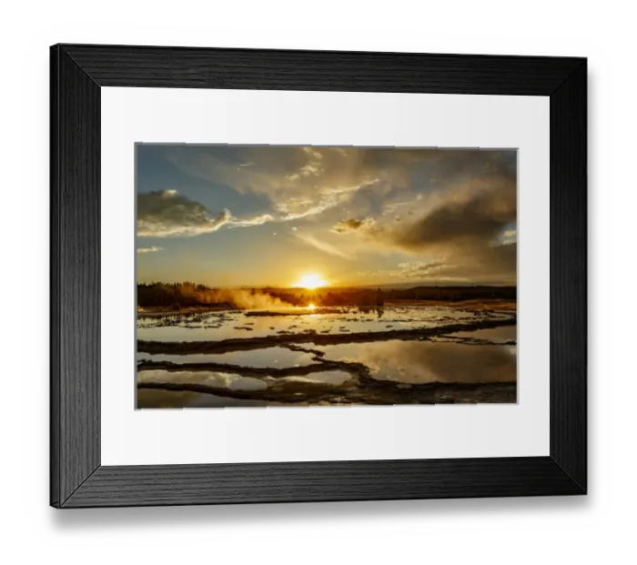 Framed Print : Great Fountain Geyser at sunset, Lower Geyser Basin, Yellowstone National Park Framed Print : Great Fountain Geyser at sunset, Lower Geyser Basin, Yellowstone National Park