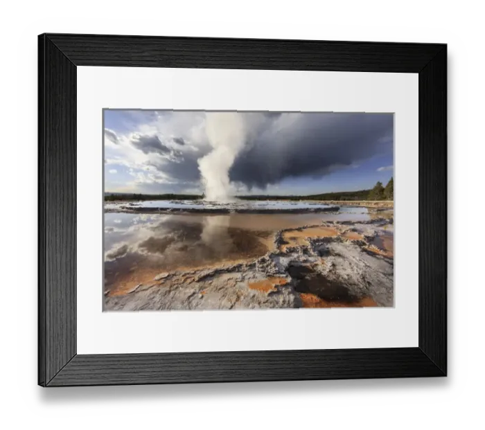 Framed Print : Great Fountain Geyser and storm cloud, Yellowstone National Park, Wyoming / Montana Framed Print : Great Fountain Geyser and storm cloud, Yellowstone National Park, Wyoming / Montana