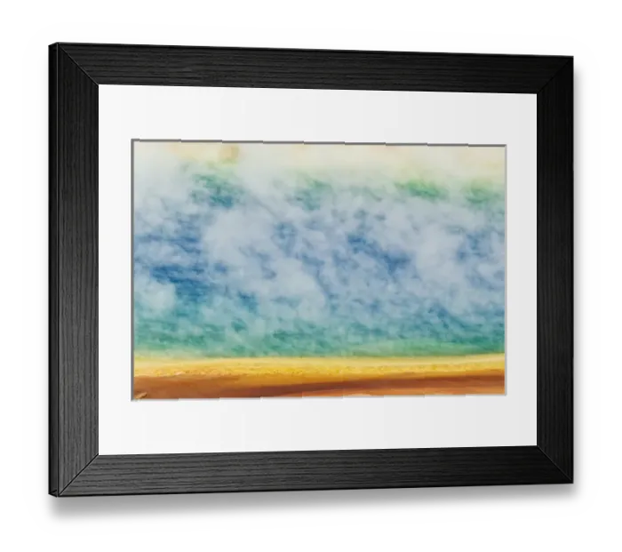 Framed Print : Elevated view of Grand Prismatic Spring and patterns in bacterial mat, Midway Geyser Basin Framed Print : Elevated view of Grand Prismatic Spring and patterns in bacterial mat, Midway Geyser Basin