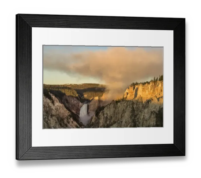 Framed Print : Lower Yellowstone Falls at sunrise, Grand Canyon of Yellowstone National Park Framed Print : Lower Yellowstone Falls at sunrise, Grand Canyon of Yellowstone National Park