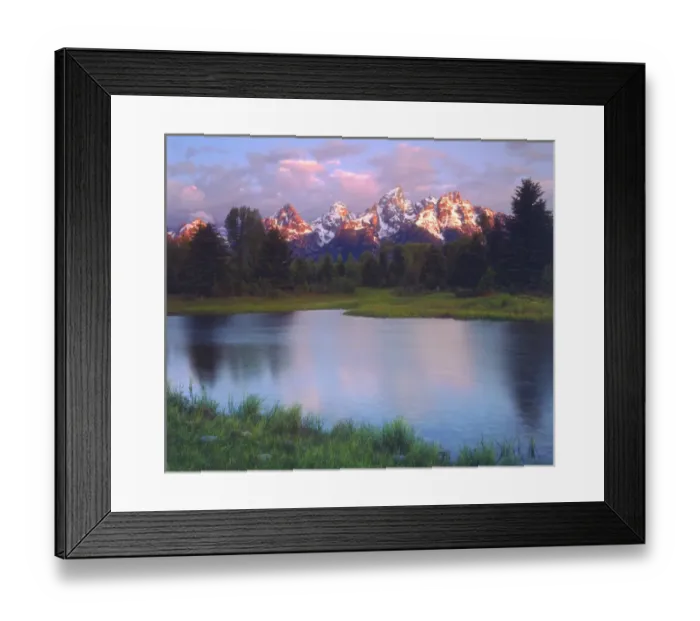 Framed Print : USA; Wyoming, Grand Teton National Park. A Grand Tetons and the Snake River at sunrise Framed Print : USA; Wyoming, Grand Teton National Park. A Grand Tetons and the Snake River at sunrise