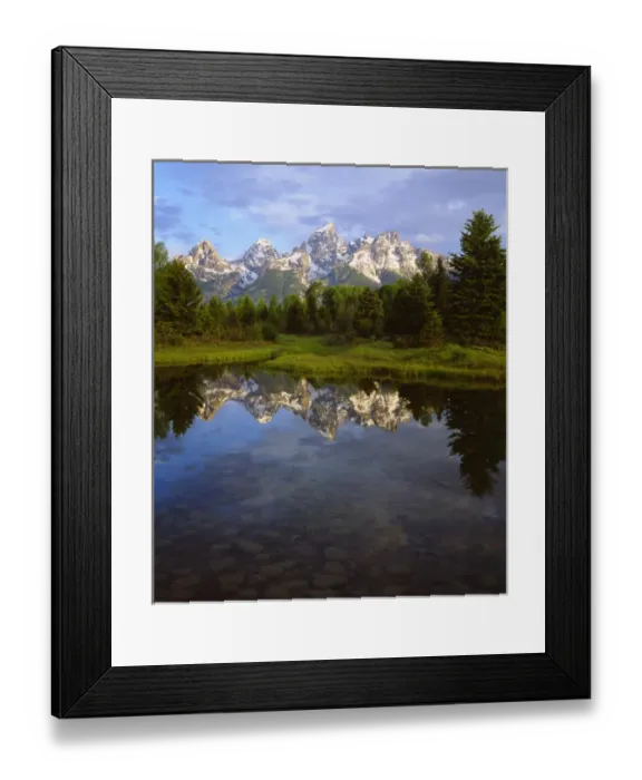 Framed Print : USA; Wyoming; Grand Teton National Park. ; Grand Tetons reflecting in the Snake River Framed Print : USA; Wyoming; Grand Teton National Park. ; Grand Tetons reflecting in the Snake River