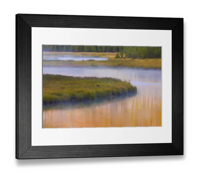 Framed Print : USA, Wyoming, Yellowstone National Park. Morning on the Madison River. Credit as Framed Print : USA, Wyoming, Yellowstone National Park. Morning on the Madison River. Credit as