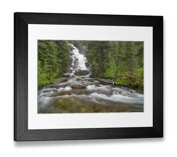 Framed Print : Hiddens Falls of Cascade Creek in Grand Teton National Park, Wyoming, USA