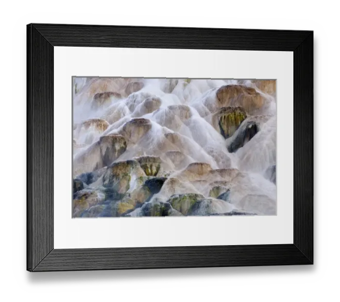 Framed Print : USA, Wyoming, Yellowstone National Park. Close-up of Palette Spring waterfall. Credit as