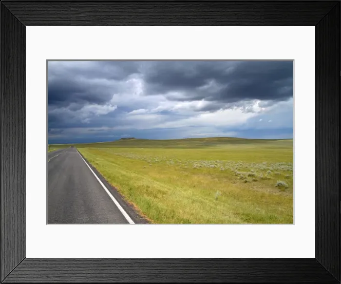 Framed Print : Low clouds over the high plains desert near Gillette, Wyoming, USA Framed Print : Low clouds over the high plains desert near Gillette, Wyoming, USA