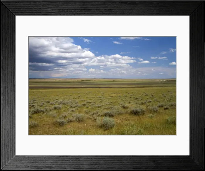 Framed Print : Low clouds over the high plains desert near Gillette, Wyoming, USA Framed Print : Low clouds over the high plains desert near Gillette, Wyoming, USA