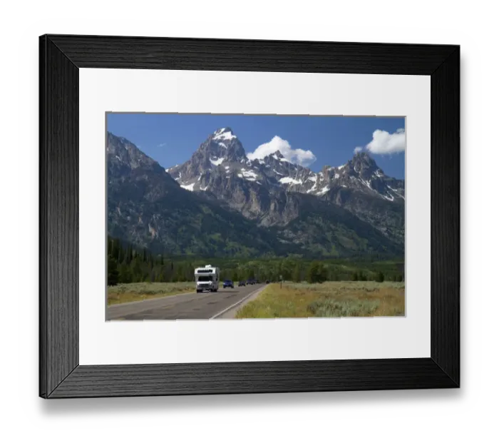 Framed Print : Scenic view of the Teton Range inside Grand Teton National Park located in northwestern Wyoming