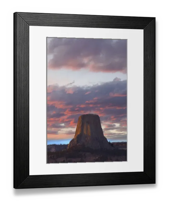 Framed Print : WY, Devils Tower National Monument, Sunset Framed Print : WY, Devils Tower National Monument, Sunset