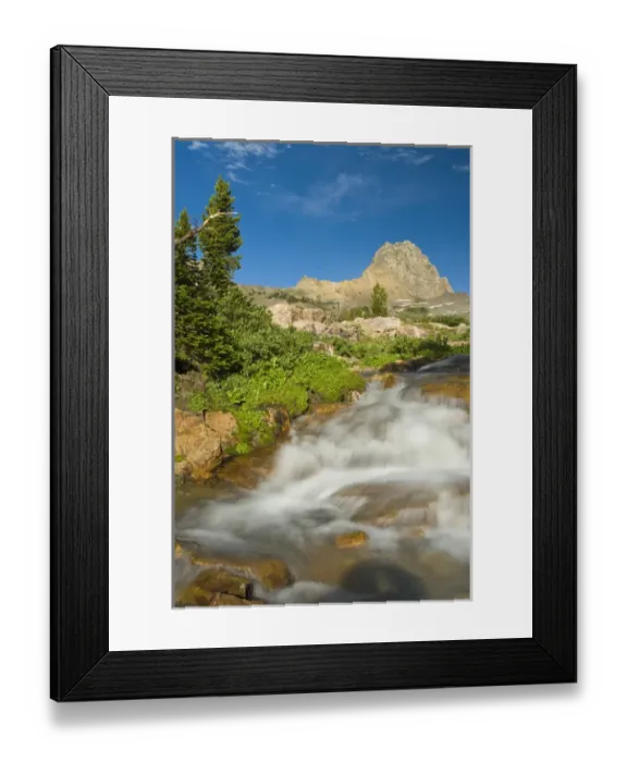 Framed Print : Stream and Buck Mountain, Alaska Basin trail near Driggs, Idaho Caribou-Targhee National Forest