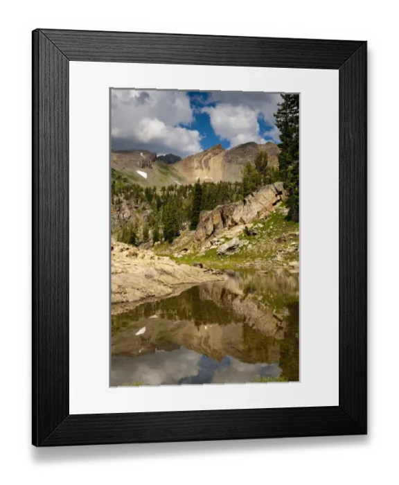 Framed Print : Small Lake and reflection, Alaska Basin, Teton Mountains, Rocky Mountains, Jedediah