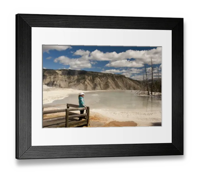 Framed Print : Admiring Canary Springs, Mammoth Terrace, Yellowstone National Park, Wyoming, model