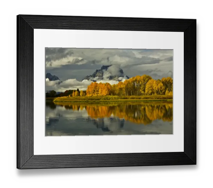 Framed Print : Cloudy day, autumn, Oxbow, Grand Teton National Park, Wyoming, USA Framed Print : Cloudy day, autumn, Oxbow, Grand Teton National Park, Wyoming, USA