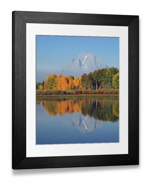 Framed Print : Grand Tetons in Autumn from the Oxbow, Grand Teton National Park, Wyoming, USA