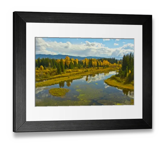 Framed Print : autumn afternoon at Lava Creek, Grand teton National Park, Wyoming, USA