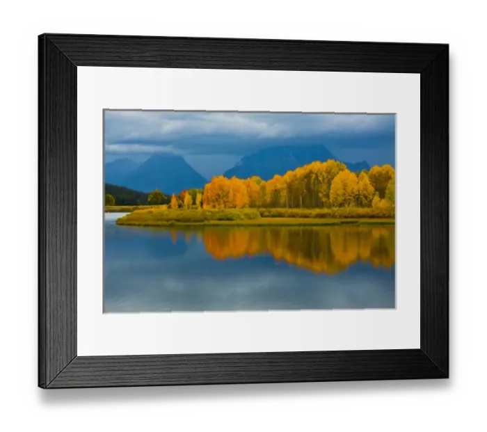 Framed Print : autumn evening, Oxbow, Grand teton National Park, Wyoming, USA