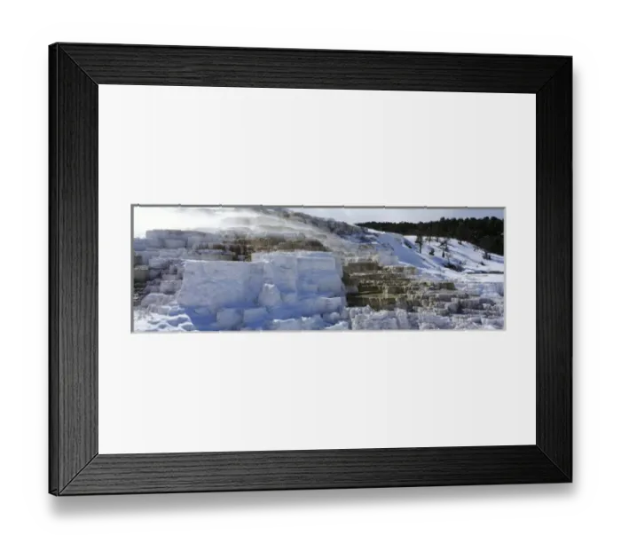 Framed Print : USA, Wyoming, Yellowstone National Park, View of Mammoth Hot Springs with steam Framed Print : USA, Wyoming, Yellowstone National Park, View of Mammoth Hot Springs with steam