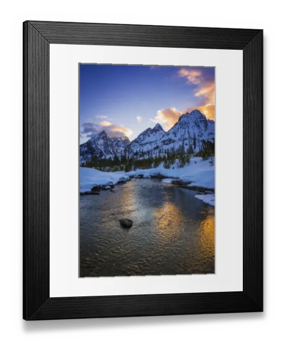 Framed Print : Evening light over the Tetons from Cottonwood Creek in winter, Grand Teton National Park Framed Print : Evening light over the Tetons from Cottonwood Creek in winter, Grand Teton National Park