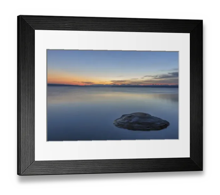Framed Print : Sunrise over Yellowstone Lake. Yellowstone National Park. Wyoming