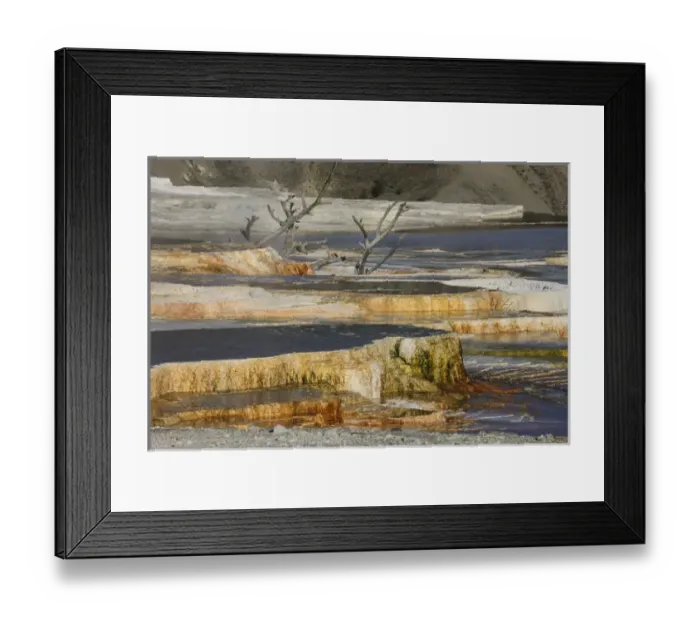 Framed Print : Minerals colors rocks. Yellowstone National Park, Wyoming, US Framed Print : Minerals colors rocks. Yellowstone National Park, Wyoming, US