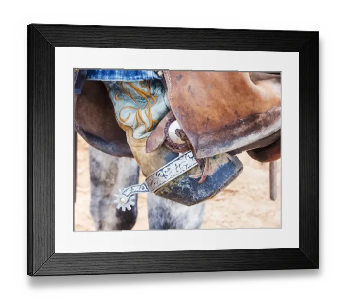 Framed Print : North America;USA;Wyoming;Shell;Big Horn Mountains;Cowgirls boot & Saddle Framed Print : North America;USA;Wyoming;Shell;Big Horn Mountains;Cowgirls boot & Saddle