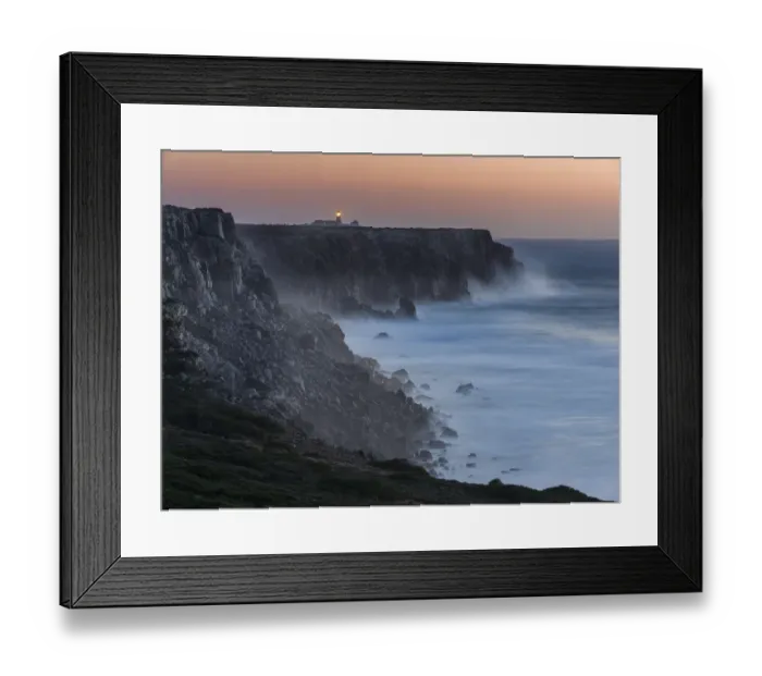 Framed Print : Cabo de Sao Vincente (Cape St. Vincent) with its lighthouse at the rocky coast of Framed Print : Cabo de Sao Vincente (Cape St. Vincent) with its lighthouse at the rocky coast of