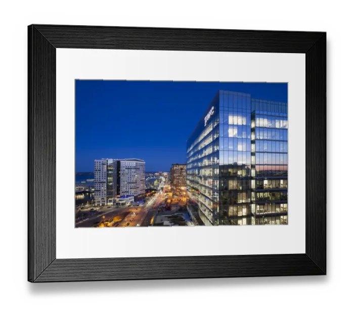 Framed Print : USA, Massachusetts, Boston of the new Seaport District at dusk Framed Print : USA, Massachusetts, Boston of the new Seaport District at dusk