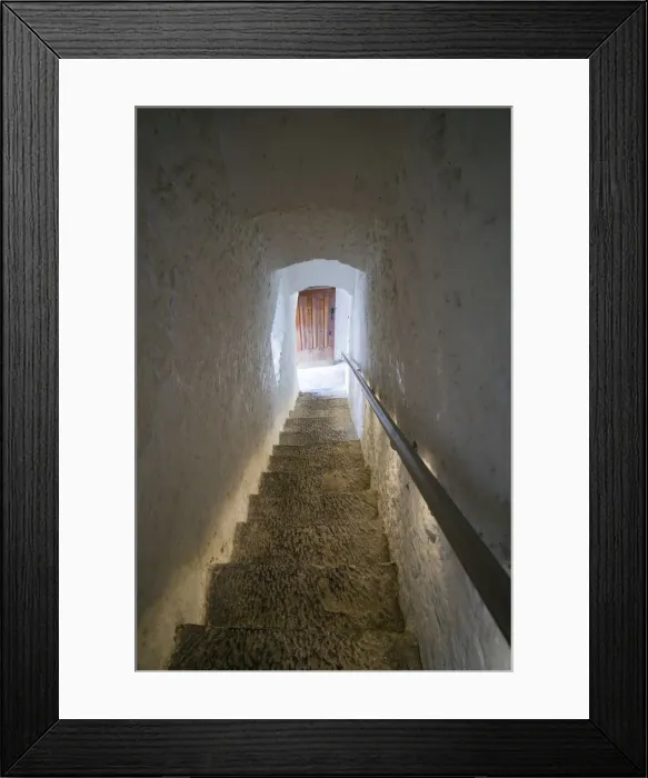 Framed Print : Ireland, County Tipperary, Cahir, Cahir Castle, 12th century, castle stairs