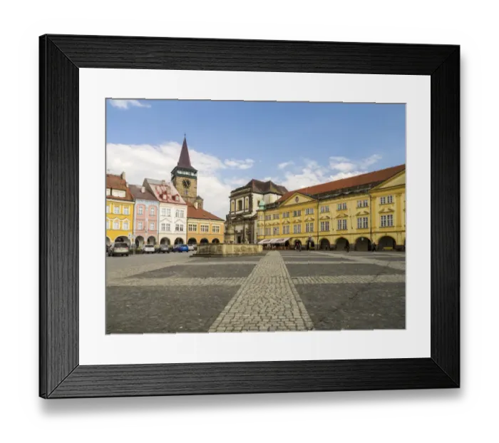 Framed Print : Europe, Czech Republic, Jicin. The main square surrounded with recently restored