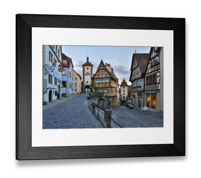 Framed Print : Germany, Rothenburg ob der Tauber, Ploenlein Triangular Place