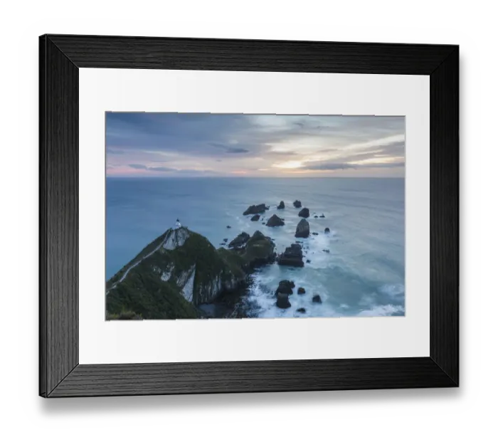Framed Print : New Zealand, South Island, Southland, The Catlins, Nugget Point, Nuggett Point LIghthouse