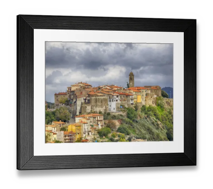 Framed Print : Europe; Italy; Tuscany; Montegiovi; The medieval hilltown of Montegiovi in Val d Orcia