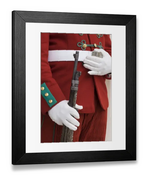 Framed Print : Africa, Morocco, Rabat. Detail of the uniform of a Royal Mausoleum Guard